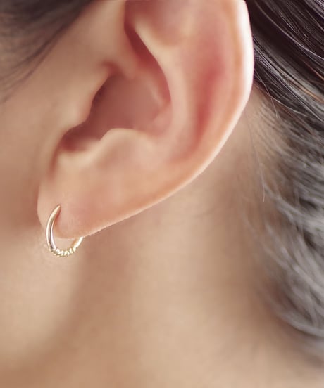 Twist Earrings - circle ＜K18YG＞