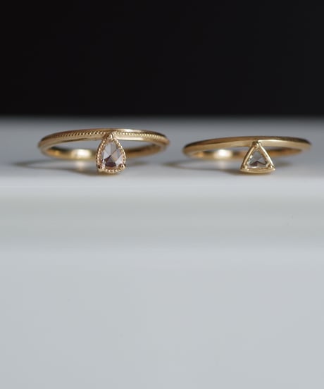 One of a kind / Rosecut diamond Ring ＜K18YG＞ - RRtr102C