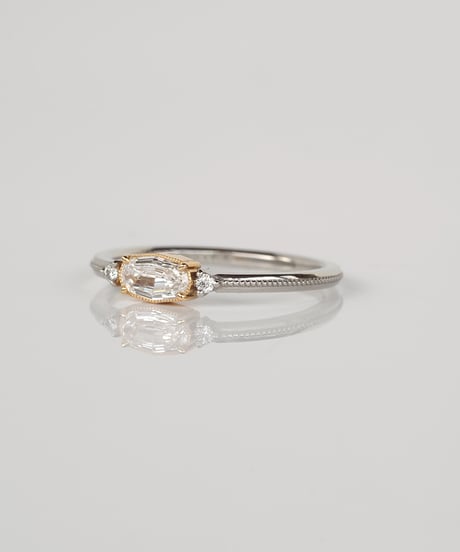 【 D / VS2 】One of kind / Natural Diamond Ring ＜Pt/K18YG＞ - R303PTYG