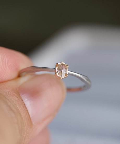 One of kind / Rosecut Diamond Ring ＜PT950/K18YG＞ -RR065C