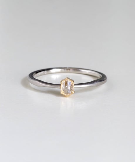 One of kind / Rosecut Diamond Ring ＜PT950/K18YG＞ -RR065C
