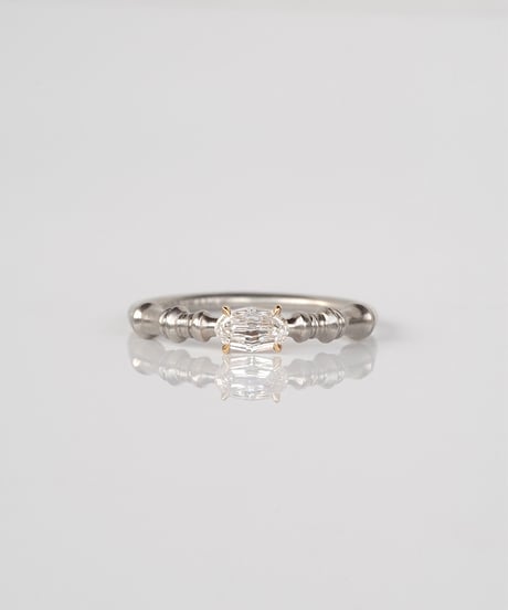 【 D / VS2 】One of kind / Natural Diamond Ring ＜Pt/K18YG＞ - R308PTYG