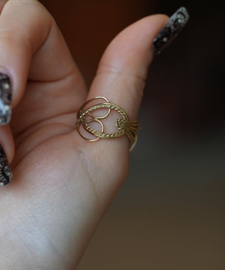 YARN cuff ring - Ⅱ ＜K18YG＞