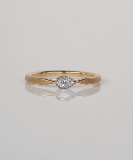 【 FANCY WHITE 】One of kind / Natural Diamond Ring ＜K18YG/Pt＞ - RW128YGPT