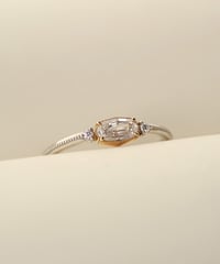 【 D / VS2 】One of kind / Natural Diamond Ring ＜Pt/K18YG＞ - R303PTYG