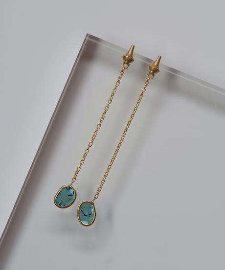 1点もの⭐︎スライスダイヤ ダイヤモンド ピアス K18 One of a kind / Slice DIAMOND earrings ＜K18YG＞