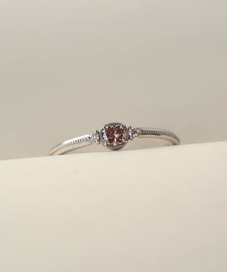 【FANCY DEEP BROWNISH PURPLE PINK】One of kind / Natural Diamond Ring ＜Pt＞ - R166PT