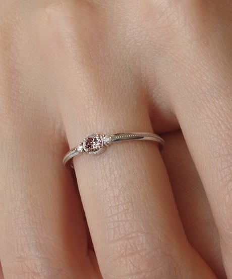 【FANCY DEEP BROWNISH PURPLE PINK】One of kind / Natural Diamond Ring ＜Pt＞ - R166PT