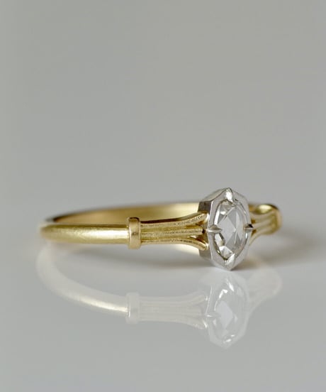 One of a kind / Rosecut diamond Ring ＜K18YG, PT950＞ - RR162C