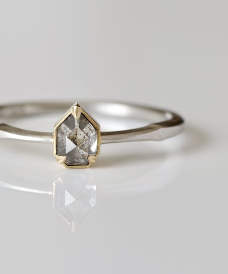 One of a kind / Diamond Ring ＜PT950,K18YG＞ - R 373C