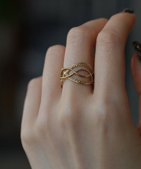 YARN cuff ring - Ⅰ ＜K18YG＞