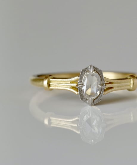 One of a kind / Rosecut diamond Ring ＜K18YG, PT950＞ - RR162C