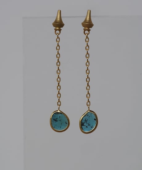 One of a kind / Slice DIAMOND earrings ＜K18YG＞ - ESLDIAB/M