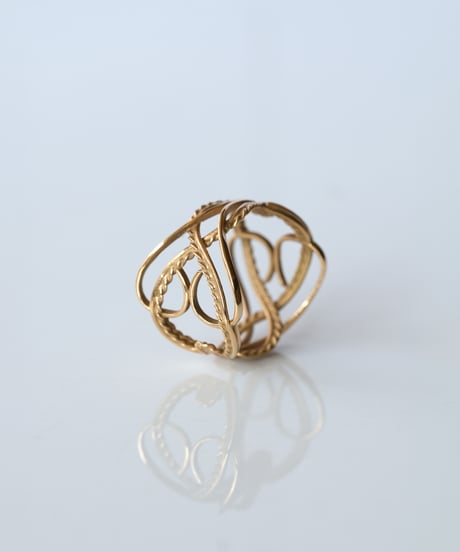 YARN cuff ring - Ⅱ ＜K18YG＞