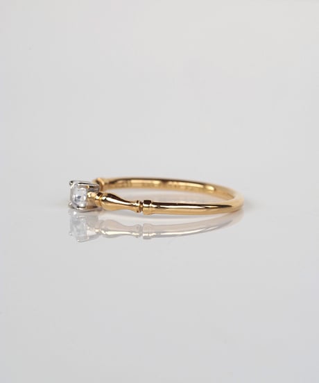 【 FANCY WHITE 】One of kind / Natural Diamond Ring ＜K18YG/Pt＞ - RW211YGPT