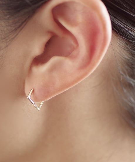 Twist Earrings - square ＜K18YG＞
