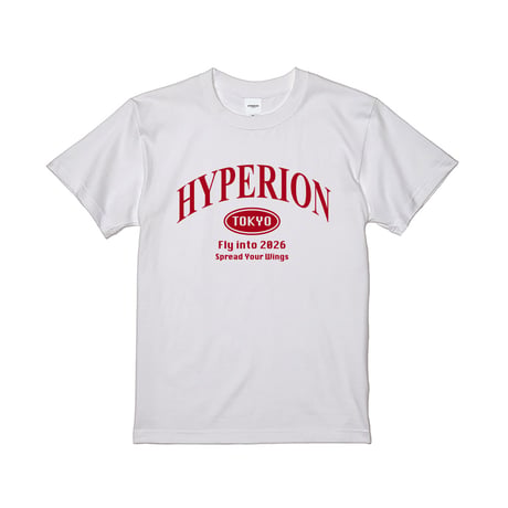 HYPERION TOKYO T-Shirt WHITE / BURGUNDY LOGO