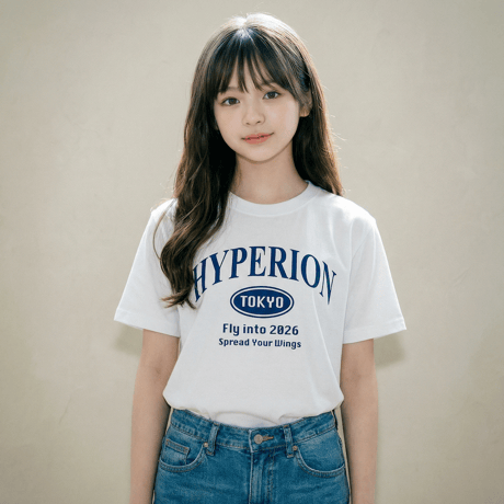 HYPERION TOKYO T-Shirt WHITE / NAVY LOGO