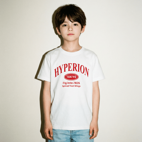 HYPERION TOKYO T-Shirt WHITE / BURGUNDY LOGO