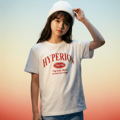 HYPERION TOKYO T-Shirt WHITE / BURGUNDY LOGO