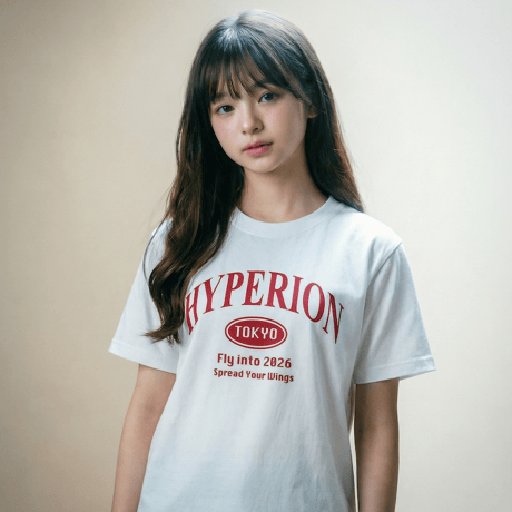 HYPERION TOKYO T-Shirt WHITE / BURGUNDY LOGO