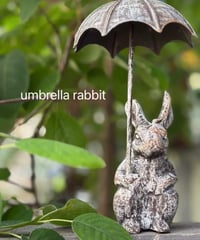 雨の日のうさぎとハリネズミ