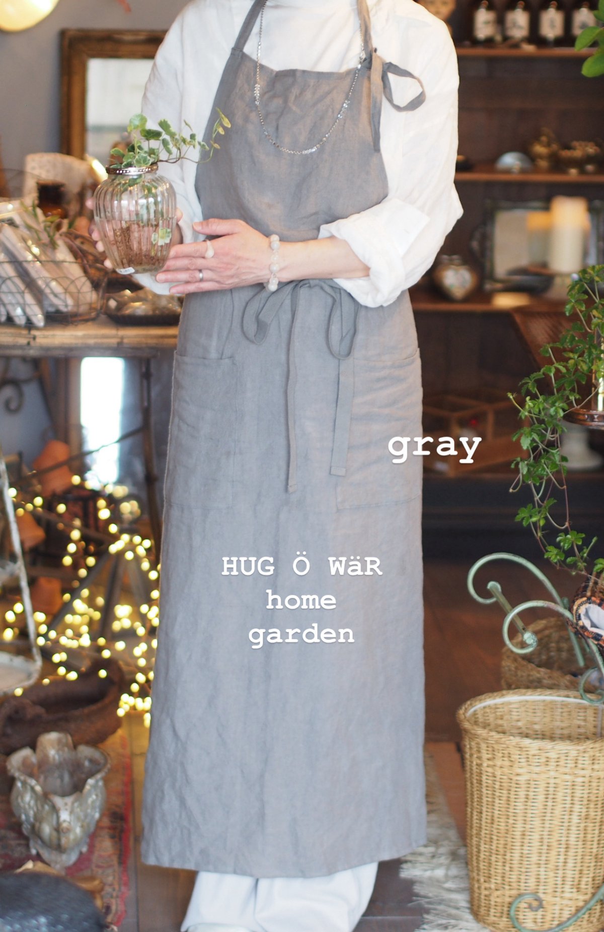 HUG O WaR（ハグ オー ワー） リネンエプロン | gris garden plant
