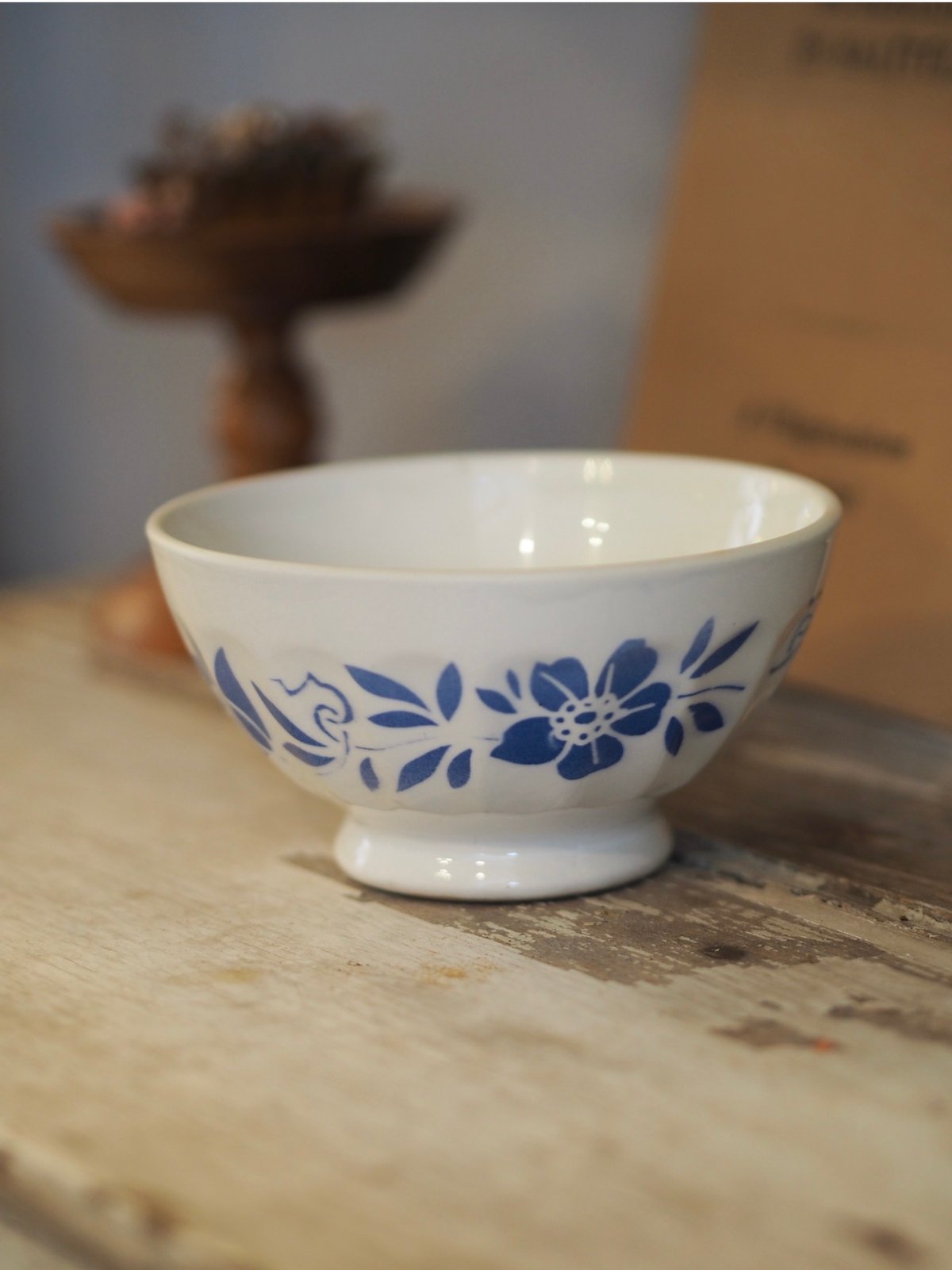 フランスアンティーク ブルーフラワーカフェオレボウル | gris garden