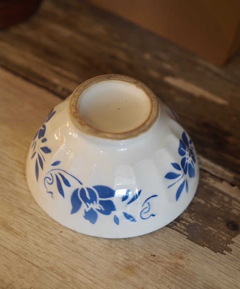 フランスアンティーク ブルーフラワーカフェオレボウル | gris garden