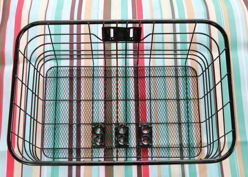 ワイドバッグ (レッド) ＋ 底メッシュパイプワイヤーバスケット