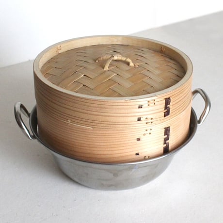 IH対応セイロ用鍋21cmと杉中華セイロ21cm