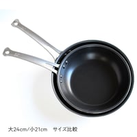 日本製フッ素樹脂加工　アルミフライパン（大24cm）（小21cm）