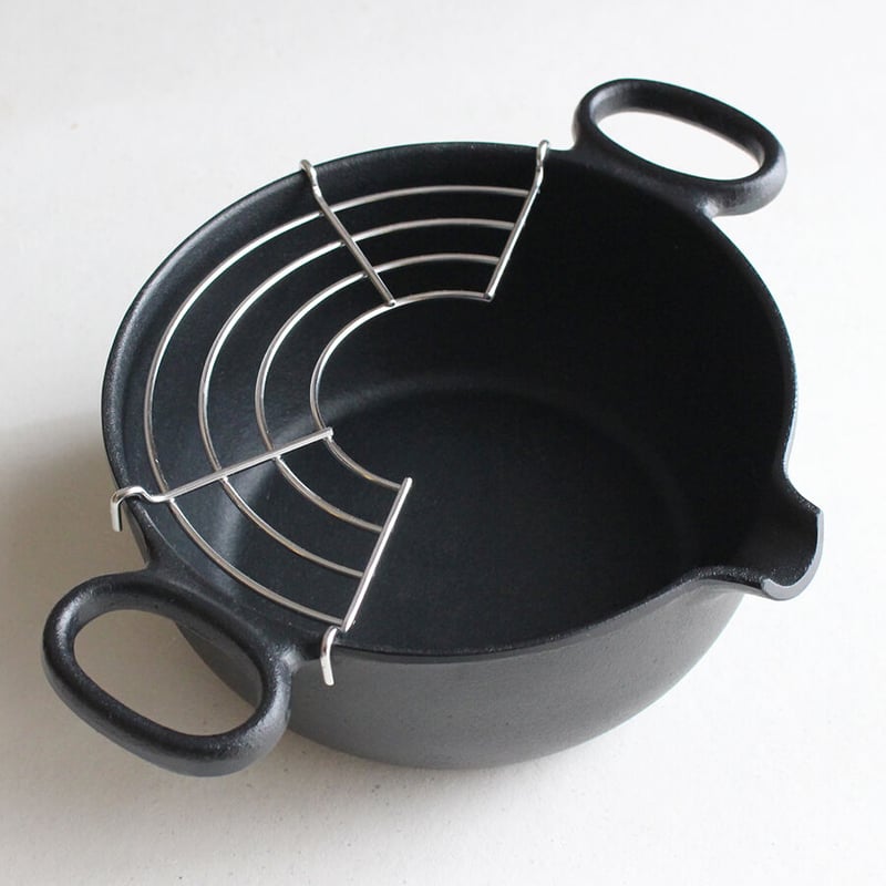 南部鉄器の揚げ鍋と揚げ網のセット | だいどこ道具ツチキリ 南部鉄器の揚げ鍋と揚げ網のセット | だいどこ道具ツチキリ