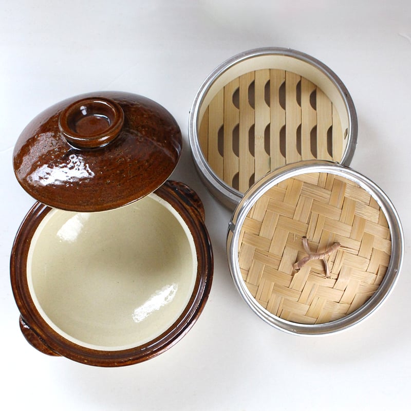 Happy wedding 土鍋 蒸し器付き ひとりで、ふたりで、まったり蒸し器と土鍋 シンプルセット