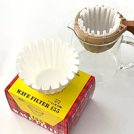 井上湧さんの 竹の茶漉し兼ドリッパー大（柄短）+JENAコーヒーサーバー+フィルター