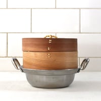 IH対応セイロ用鍋15cmと杉中華セイロ15cm