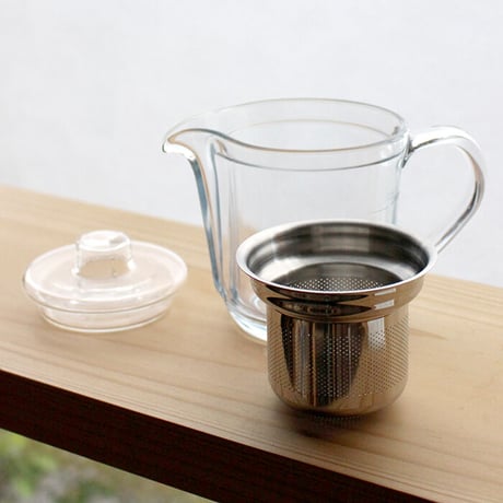 お茶セット（耐熱ガラスサーバー小＋ステンレス茶漉し＋ガラスの蓋）