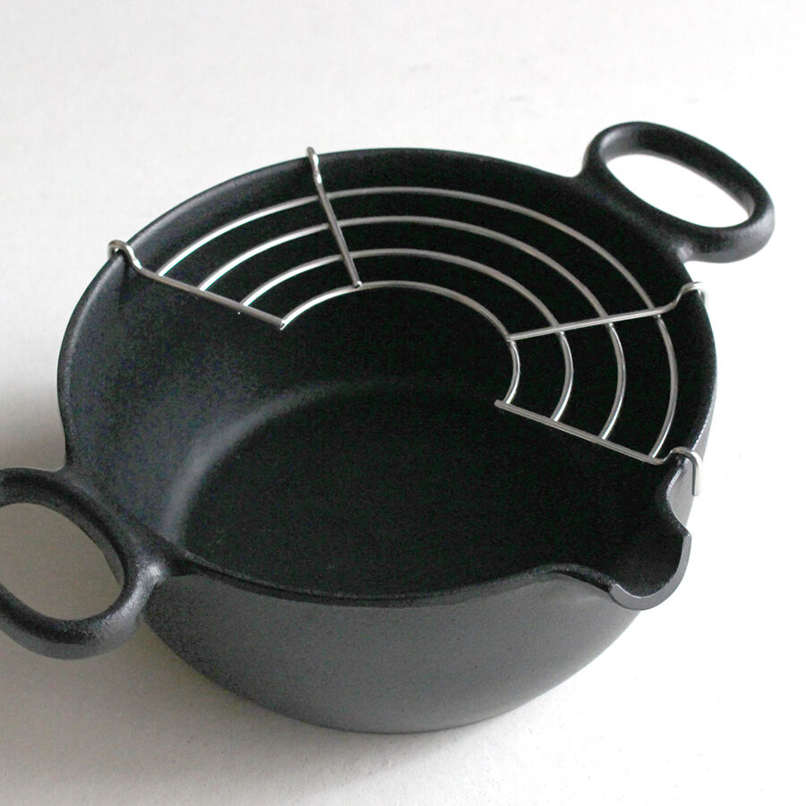 南部鉄器の揚げ鍋と揚げ網のセット | だいどこ道具ツチキリ