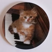 MM023-2 ヴィンテージキャットプレート（Kitten on the Keys B）