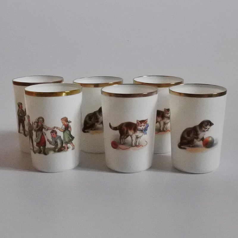 MM378A ヴィンテージミルクガラスコップ 子供たち | Mur-Mur