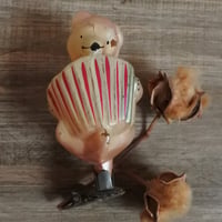 MM305 vintageウクライナ　アコーディオンベアオーナメント（クリップ）