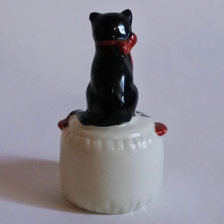 MM075　ヴィンテージ黒猫置物（Good Luck）