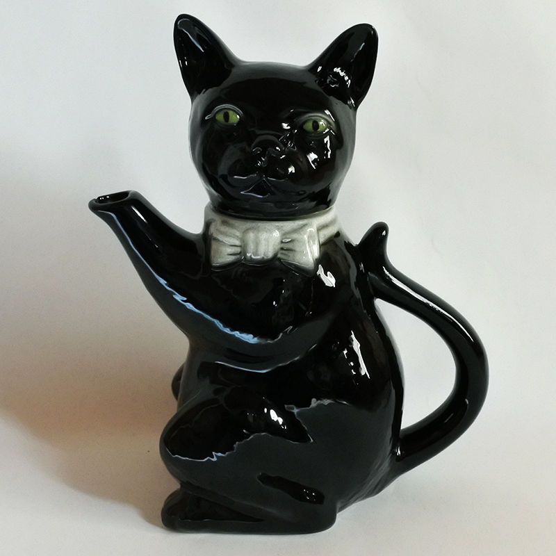 【鑑賞用・装飾用】 Tony Wood トニー・ウッド 黒猫 ティーポット MM074 Tony Wood Teapot（黒猫シロタイ）3 | Mur-Mur