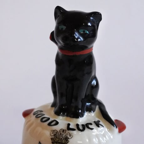 MM075　ヴィンテージ黒猫置物（Good Luck）