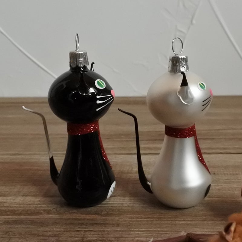 MM395/396 チェコ猫オーナメント（黒猫、白猫） | Mur-Mur