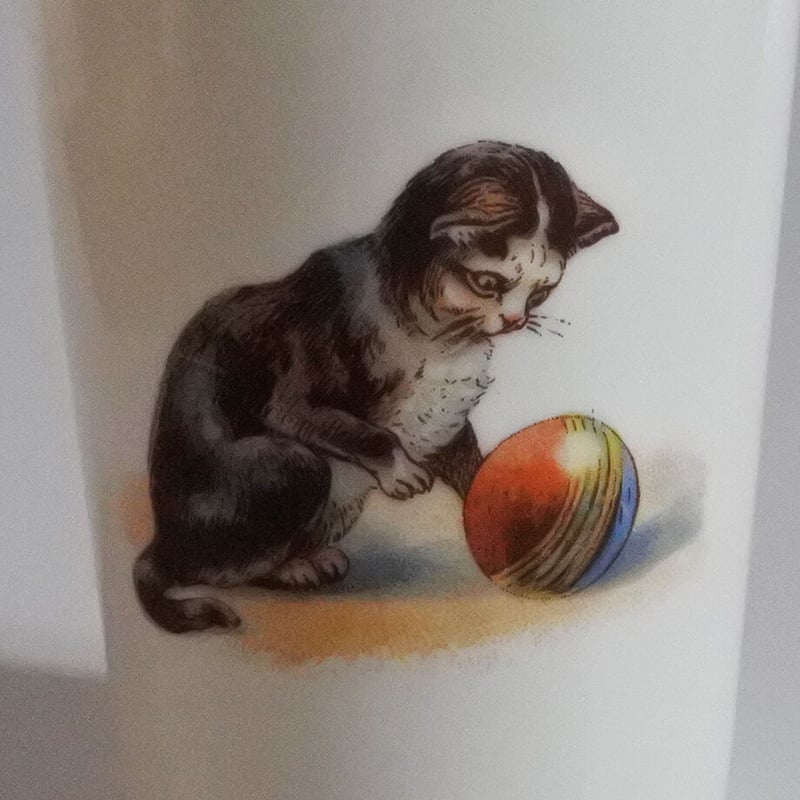 1950年代 ミルクガラス猫モチーフプレート