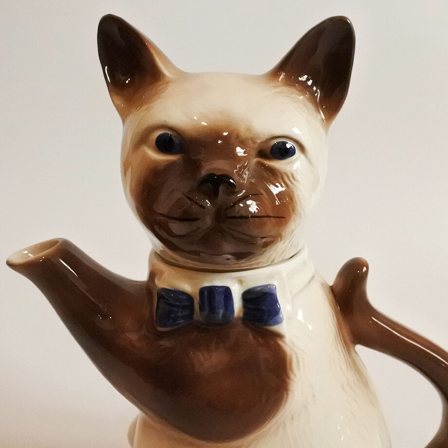 Tony Wood Studio[レア美品]ティーポット　英国ヴィンテージ未使用 トニーウッドスタジオ Tony Wood Studio 黒猫のティーポット 英国製