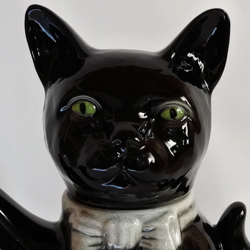 【鑑賞用・装飾用】 Tony Wood トニー・ウッド 黒猫 ティーポット MM074 Tony Wood Teapot（黒猫シロタイ）3 | Mur-Mur
