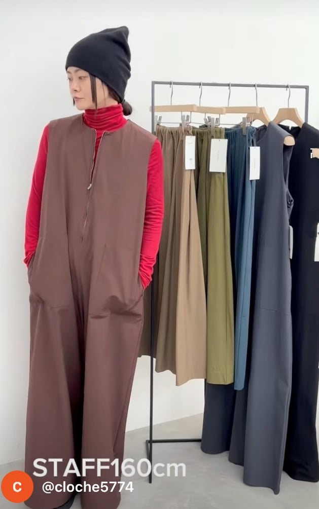 CLOCHE サロペット オフショルダー グレージュ 試着のみ CLOCHE（クロシェ）の「[CLOCHE/クロシェ] ショルダーベルト付き