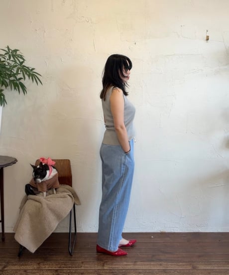 cloche2way Vネックラメノースリーブニット（622-85593）